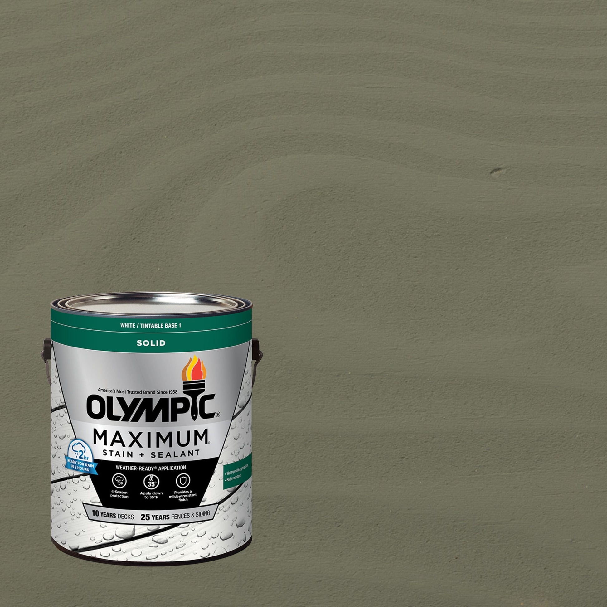Olympic Maximum 1 Gallon SC-1060 Phoenix Fossil Solid Color Exterior Stain and Sealer in One