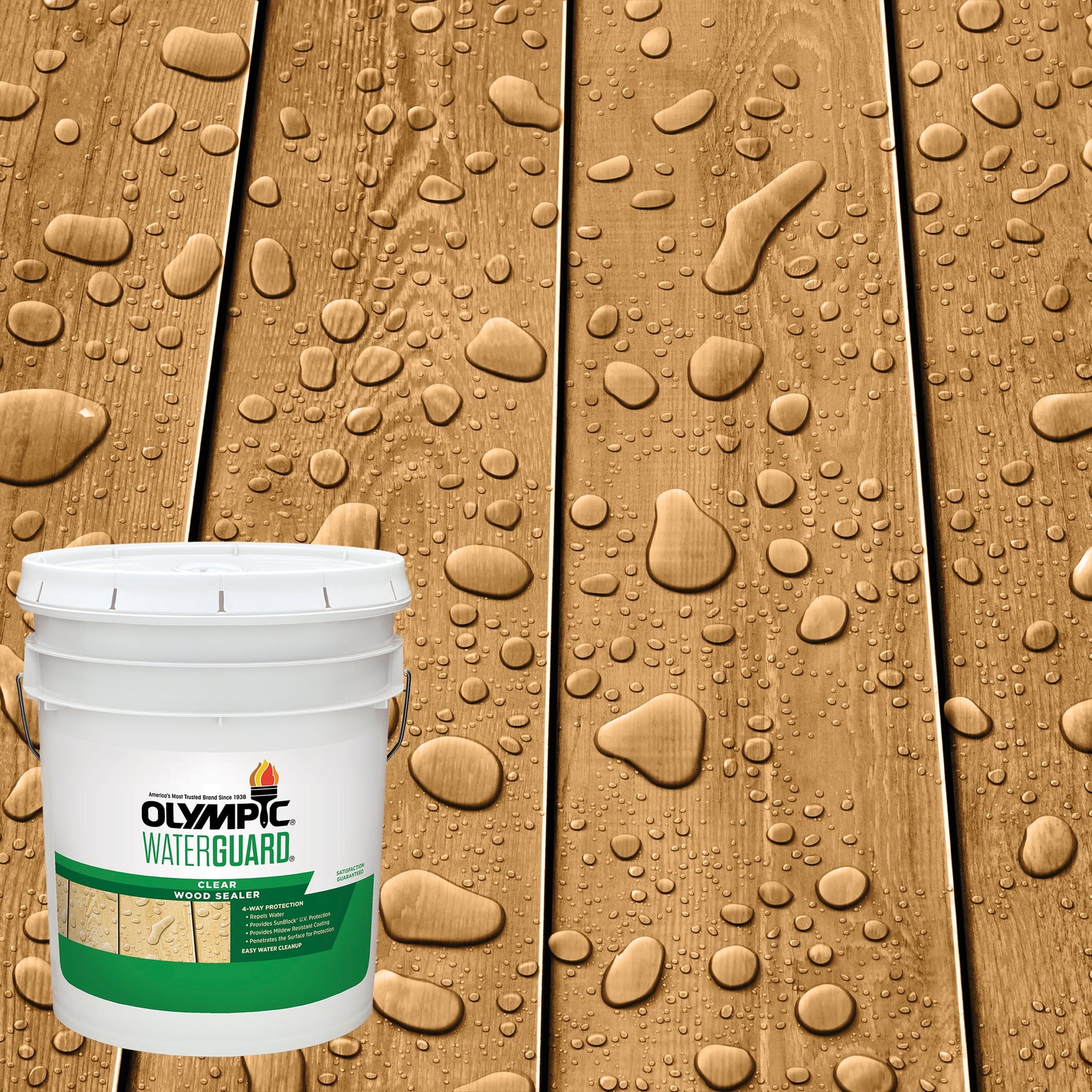Olympic WaterGuard 5 Gallons Clear Exterior Waterproofing Wood Sealer