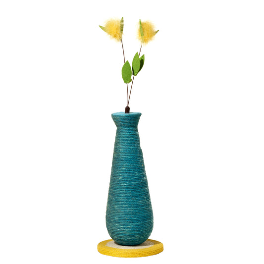Oodles Blue Vase Durable Jute Cat Scratching Pad, O/S