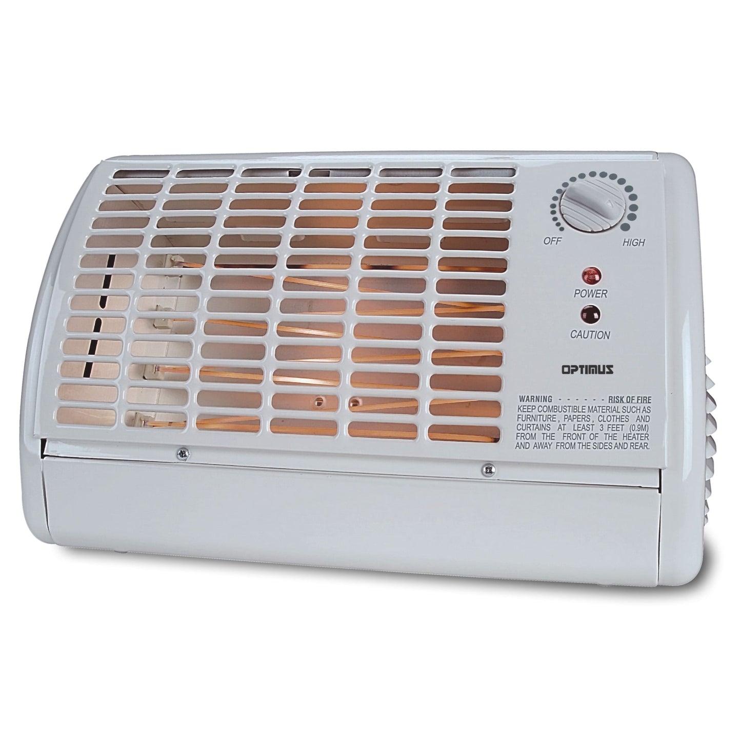 Optimus H-2210WH 1,320-WATT Portable Fan-Forced Radiant Heater With Thermostat (White)