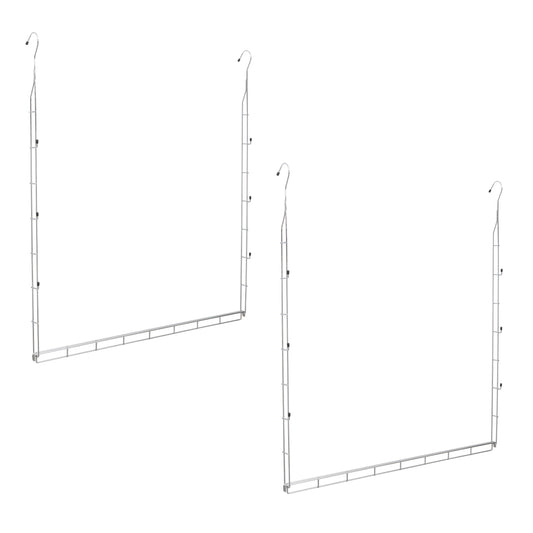 Organize It All 2 Pack 2 Tier Adjustable Metal Closet Hanger Organizer Rod in Chrome