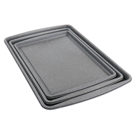 Oster 19.5" x 12.75" Carbon Steel Nonstick Cookie Sheet, (3 Pieces)