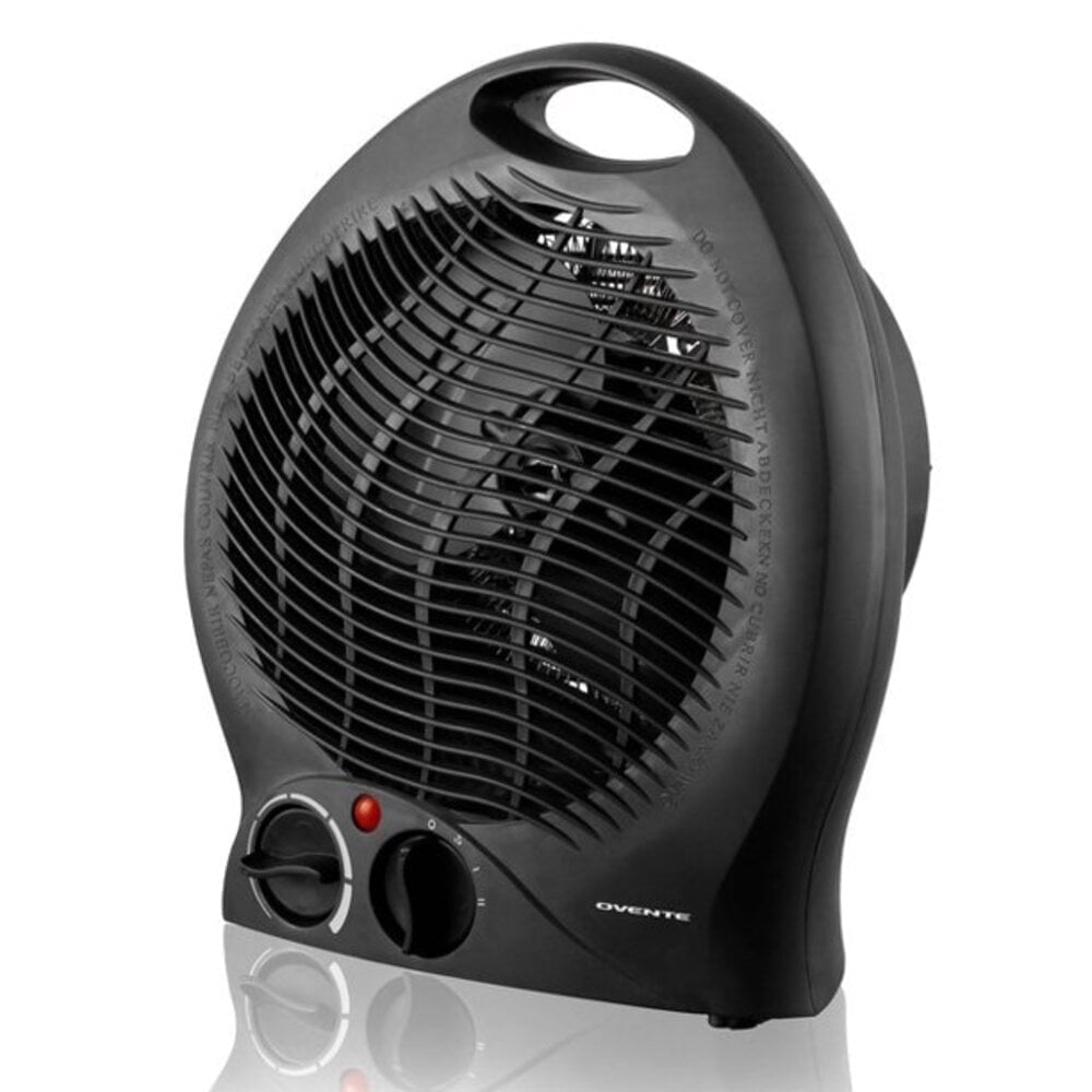 OVENTE Portable Electric Heater w/Thermostat Control, Indicator Light & Safety Switch, Space Saving Heat Perfect for Indoor, Home, Bedroom Dorm Office Black, HE24B