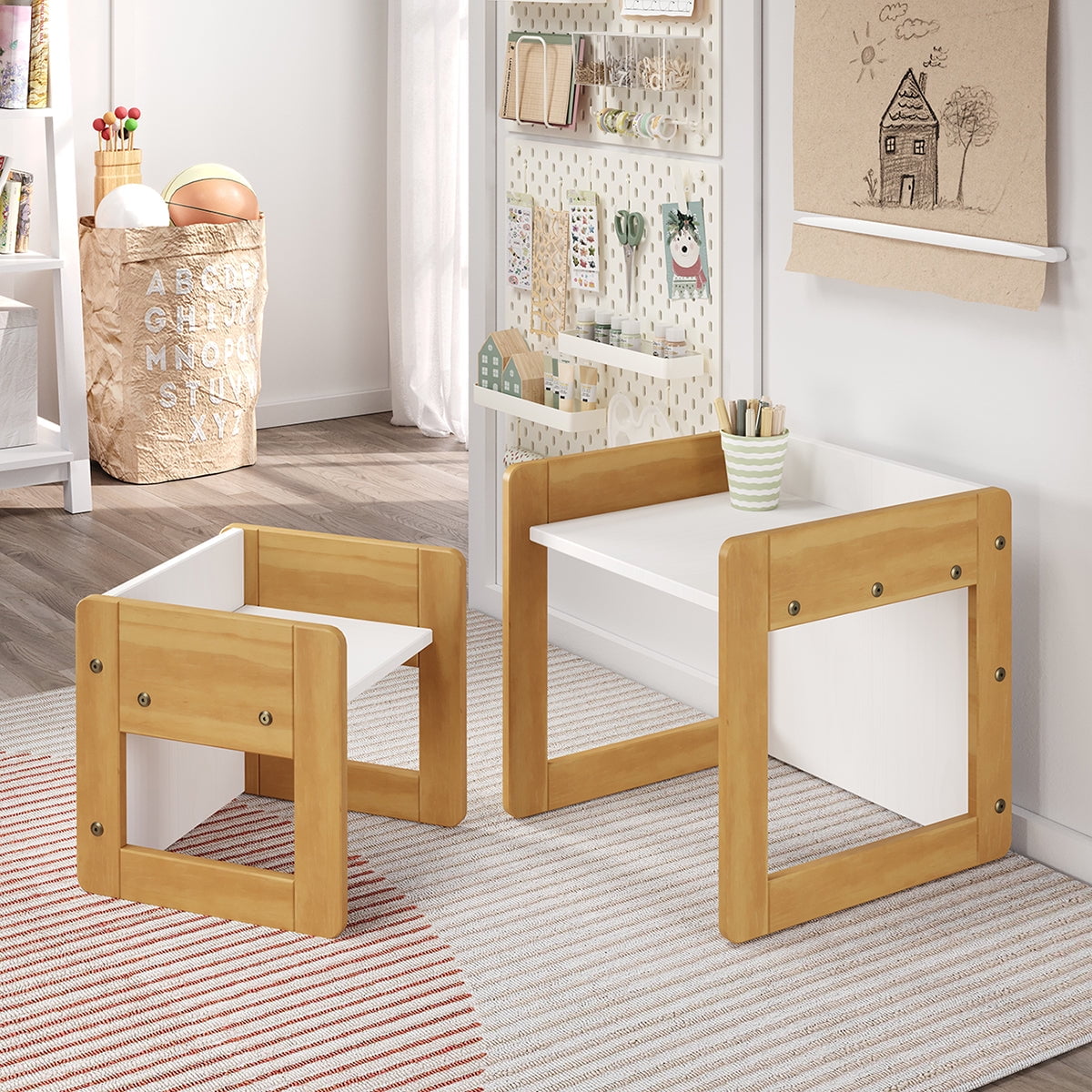 P'kolino Klick Duo Desk - Natural/White