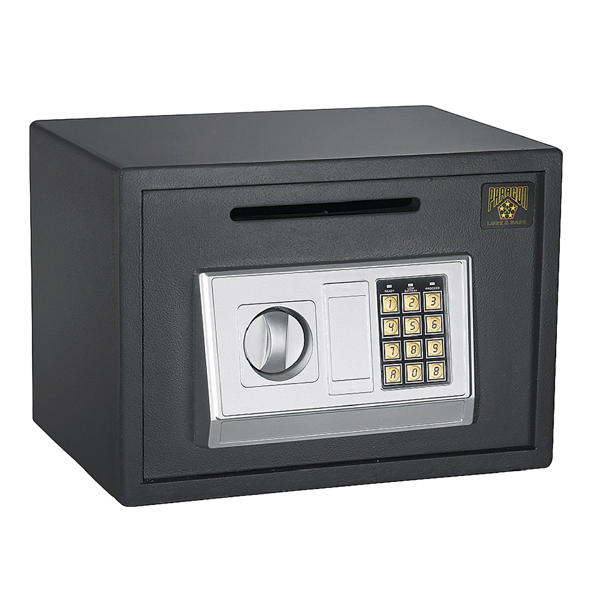 PARAGON SAFES 7878 Digital Depository Cash Drop Safe with 2 Keys â€“ Security Safe Box for Home, Office, or Business (Dark Gray)