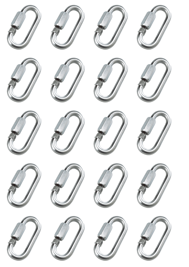 1/4" Quick Link, 20 Piece, Zinc, UPC Tagged, Peerless Chain #4421240