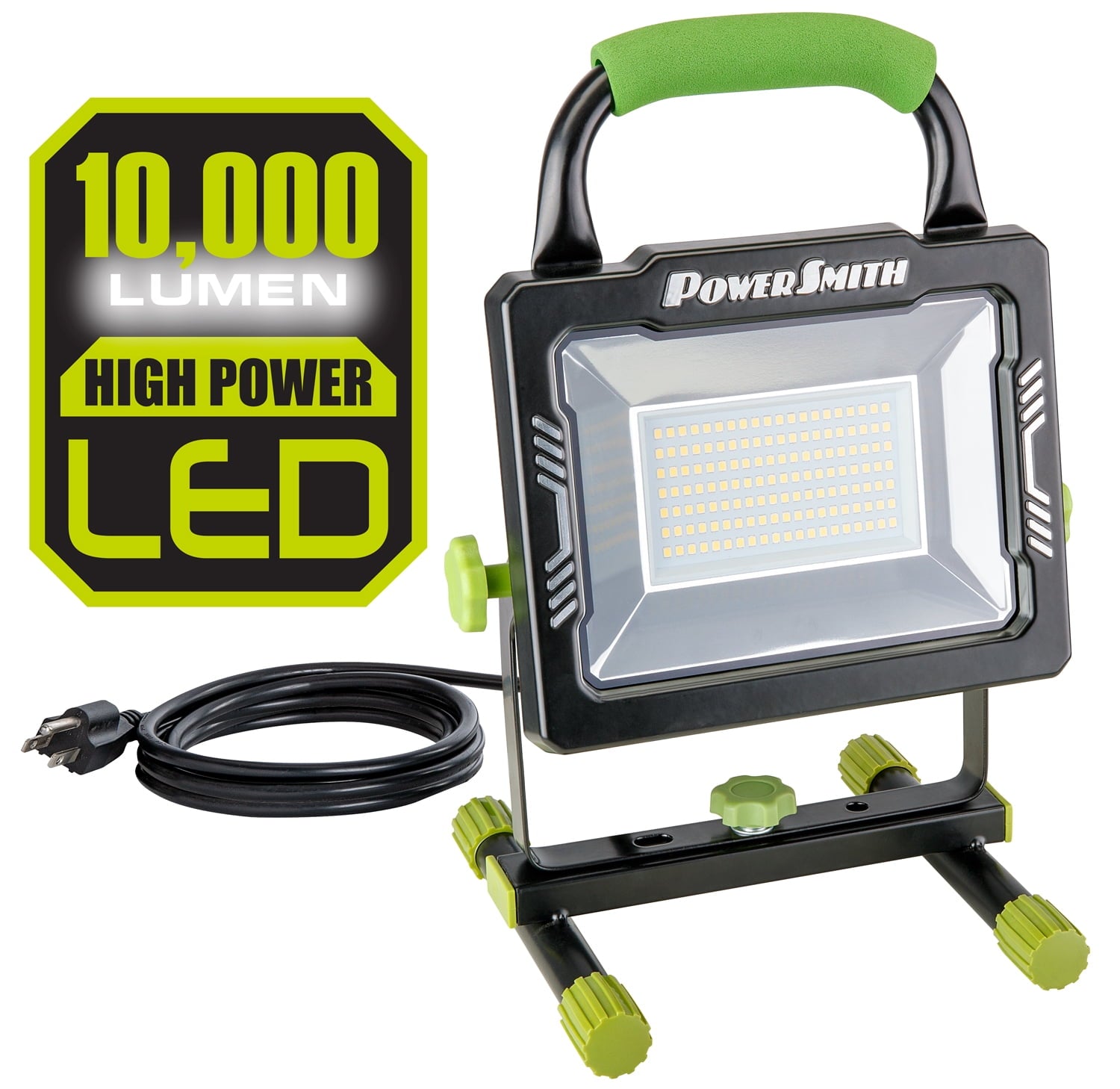 PowerSmith 2000 Lumen Work Light LED Weatherproof with Large Adjustable Metal Hook, 360Â° Tilt and Swivel Metal Stand, Impact-Resistant Glass Lens, 5 Year Warranty (PWLS020H)
