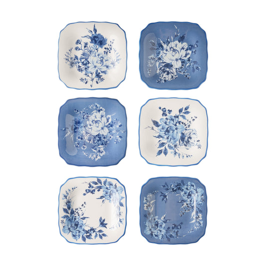 The Pioneer Woman Delilah Stoneware Appetizer Plates, Blue, Set of 6