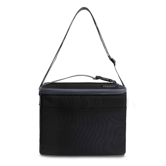 PackIt Freezable, Polycanvas Lunch Cooler with Welded Liner, 9 Can Capacity, Black, A Practical Choice for School Lunches and Activities