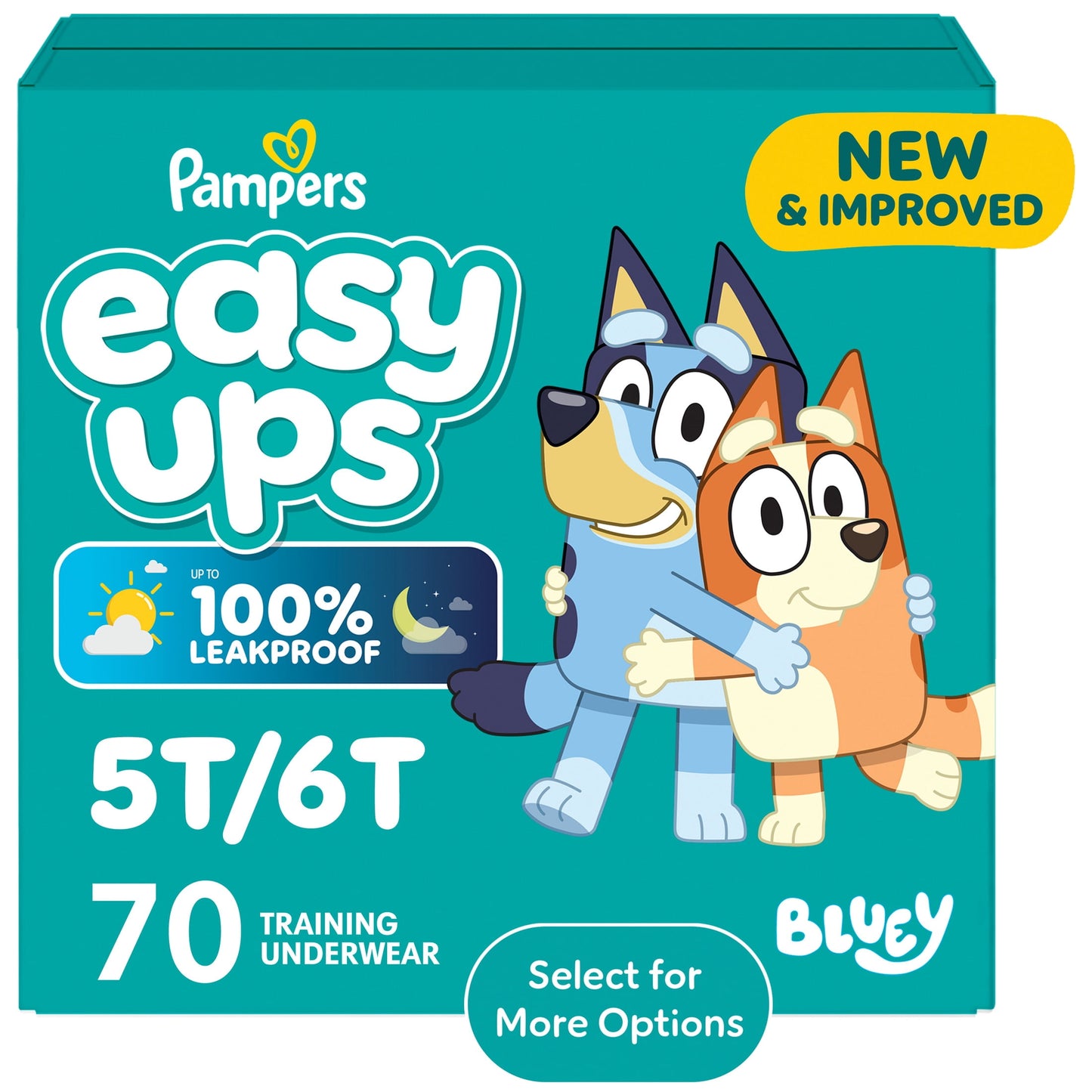 Pampers Easy Ups Bluey Potty Training Pants Size 5T6T, 70 Count (Select for More Options)