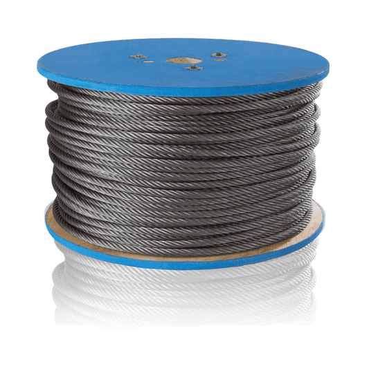Peerless 4500990 3/32" Cable 500 Ft/Reel, Galvanized Wire Rope 7X7