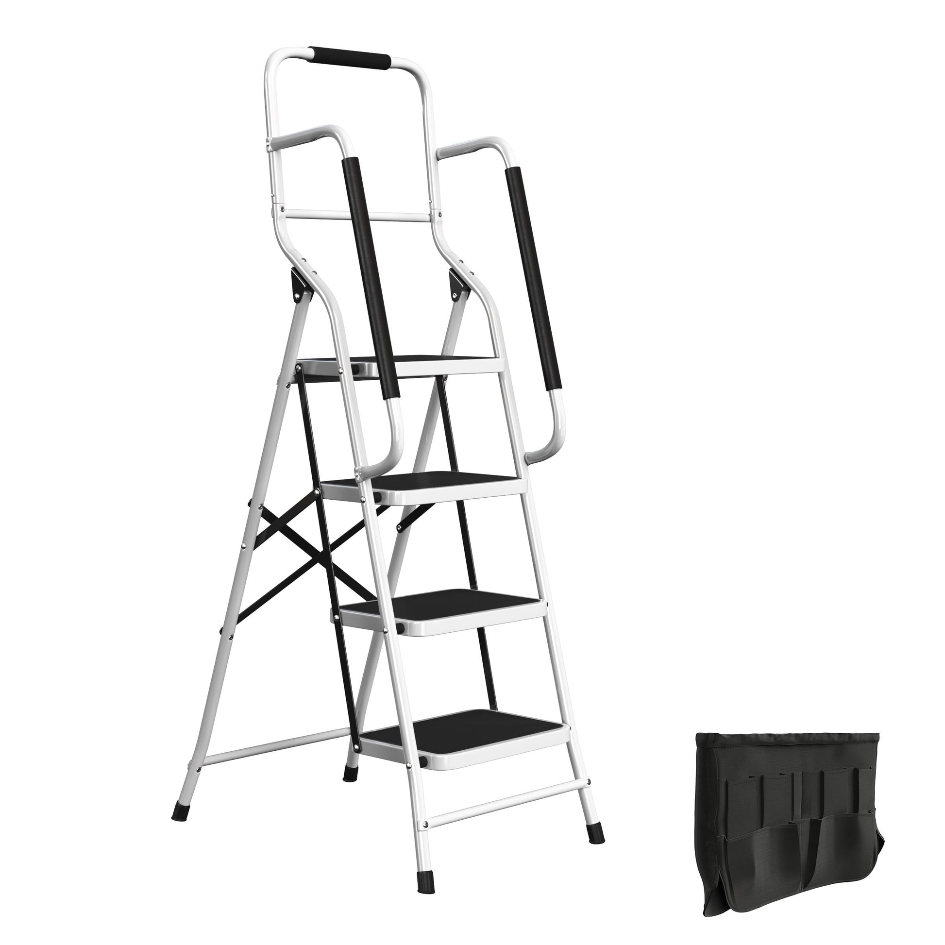 Pentagon Tools 4-Step Escalera de Taburete Plegable Resistente para el Hogar