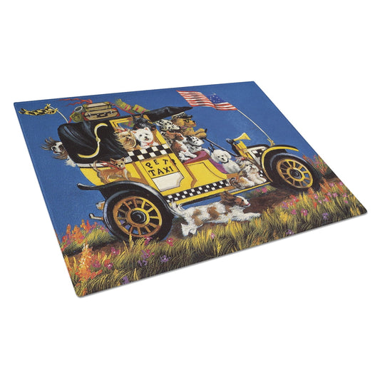 Pet Taxi Multiple Dog Breeds Glass Cutting Board Large PPP3264LCB