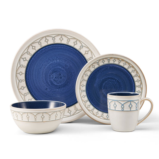 PfaltzgraffÂ® Remi Juego de Vajilla Redonda de 16 Piezas Azul