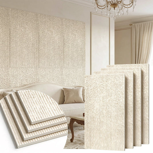 Plank & Hue 4Pcs 48"x24" 3D Faux Stone Wall Panels, Imitation Stone Wall DÃ©cor Wainscot Panel Board for Interior Accent Walls, Ivory White