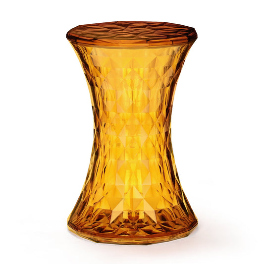 Oumilen Mesa Auxiliar de PlÃ¡stico Transparente Naranja con Forma de Reloj de Arena