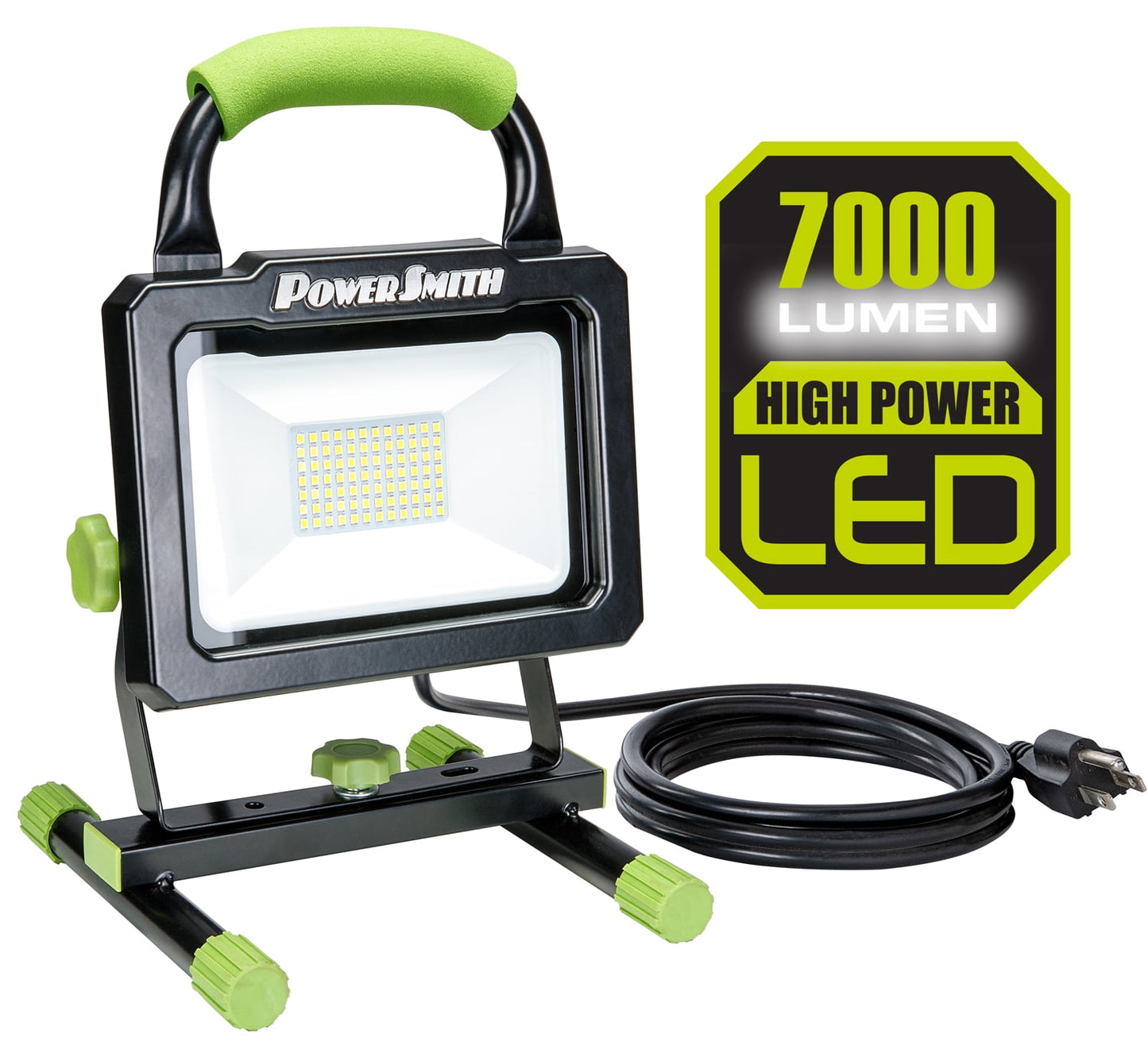 PowerSmith 7,000 Lumen Portable LED Work Light with Metal Stand and Housing, Sealed On/Off Switch, and 5 Year Warranty (PWLS070H)