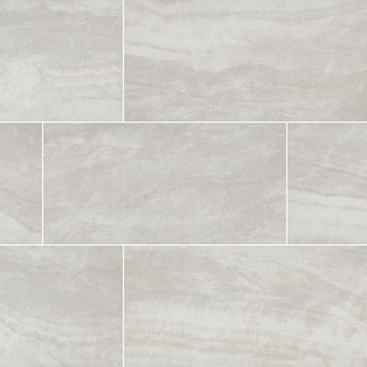 Praia Gray 12 in. X 24 in. Polished Porcelain Floor And Wall Tile ( 16 Sq. Ft./Case )