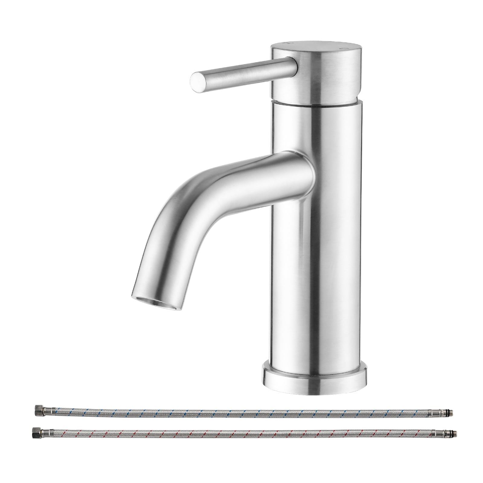 Premium Modern Bathroom Faucet,Single-hole vanity mount design,Streamlined contemporary styling,Ideal for modern bathroom vanities and sinks,Easy installation,Brushed Nickel