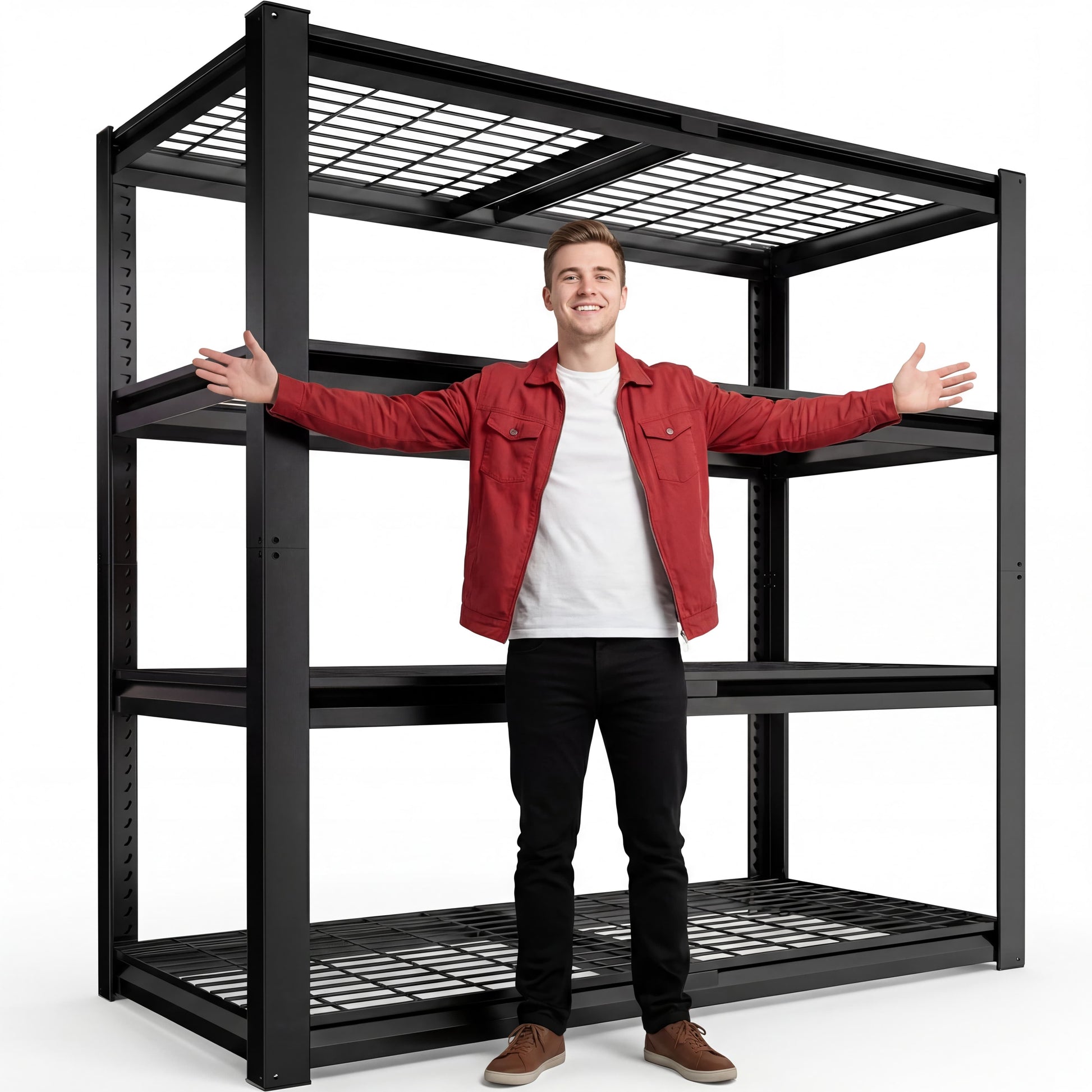 Prilinex 40"W x 20"D x 60"H Garage Shelving Unit 2200LBS Metal Storage Shelves 4 Tier Heavy Duty Storage Rack for Warehouse Pantry Kitchen, 2 Pack