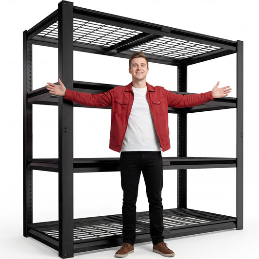 Prilinex 40"W x 20"D x 60"H Garage Shelving Unit 2200LBS Metal Storage Shelves 4 Tier Heavy Duty Storage Rack for Warehouse Pantry Kitchen