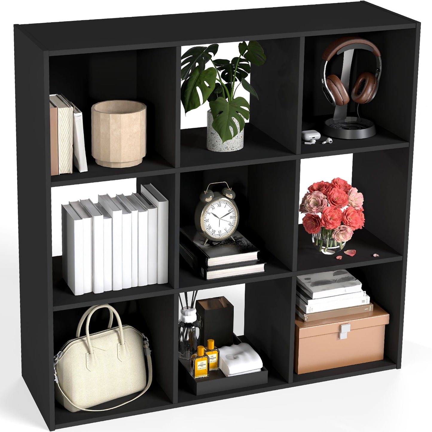 Prilinex 6-Cube Storage Organizer, 24"W x 36"H x 12"D Cube Standing Bookshelf with Removable Back Panels for Living rooms, Offices,and Study Rooms - White