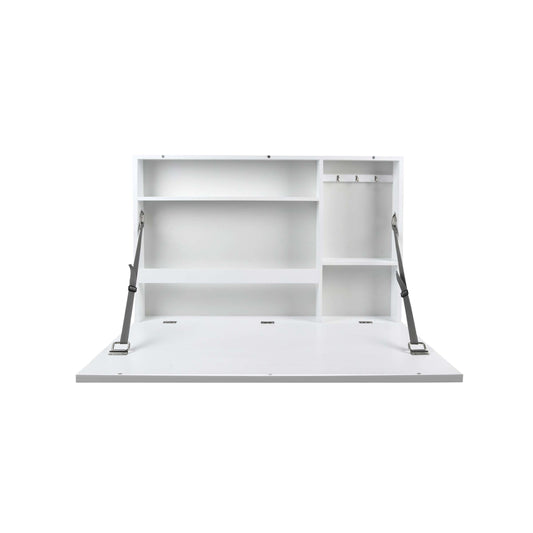 Prinz Fold Down Wall-Mounted White 36' X 24' Murphy Desk with Chalkboard