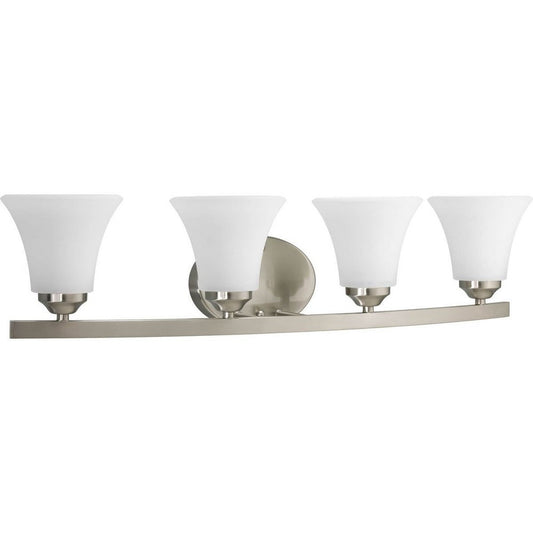P2011-09-Progress Lighting-Adorn - 4 Light - Fluted Shade in Transitional and Traditional style - 28.25 Inches wide by 6.63 Inches high-Brushed Nickel