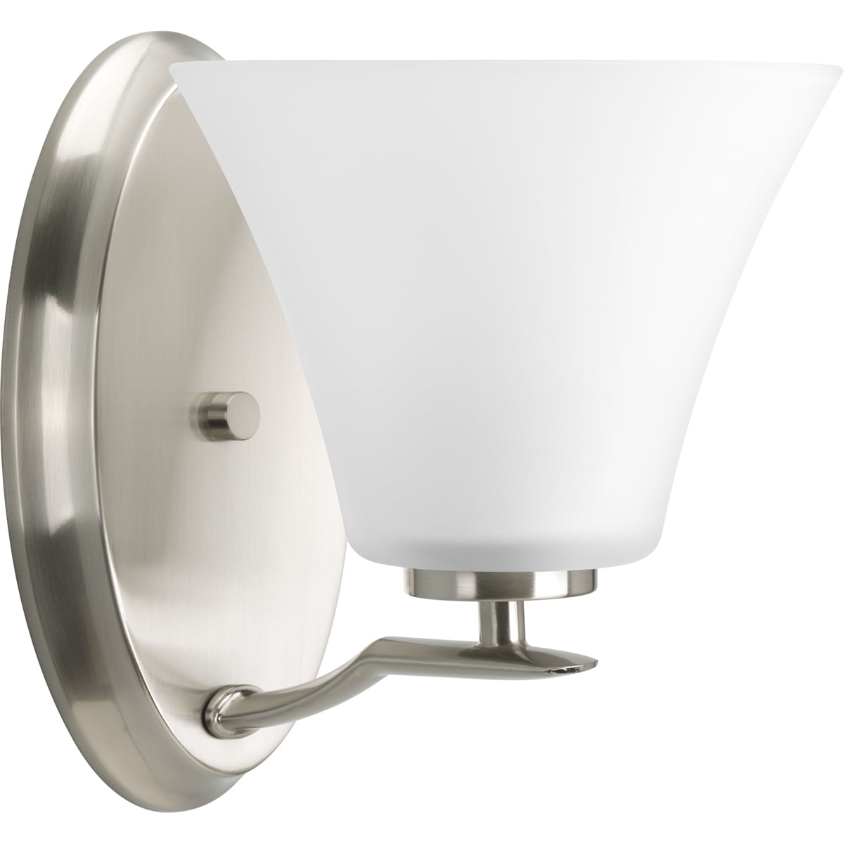 Progress Lighting Bravo Brushed Nickel Incandescent Vanity Light with Etched Glass Shades
