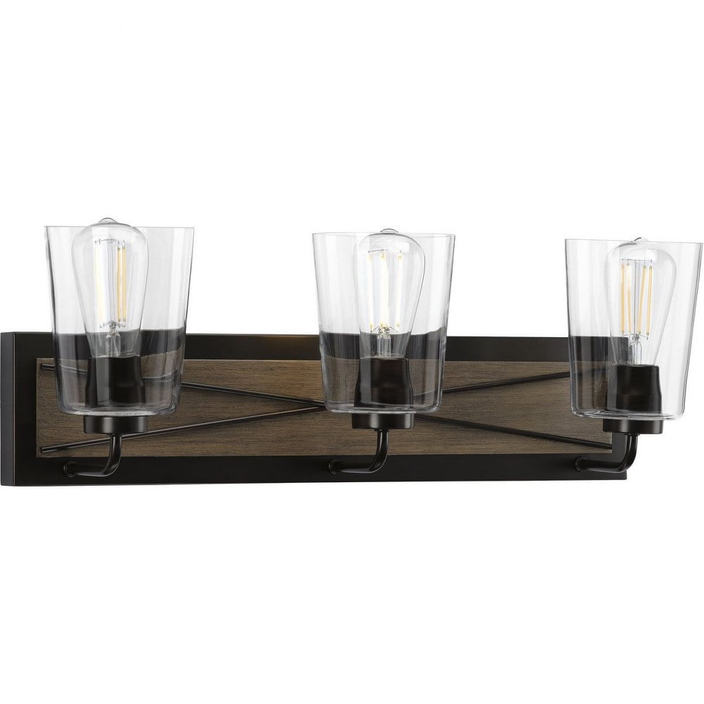 P300231-020-Progress Lighting-Briarwood - 3 Light - Cylinder Shade in Coastal style - 24.75 Inches wide by 8.25 Inches high-Antique Bronze Finish