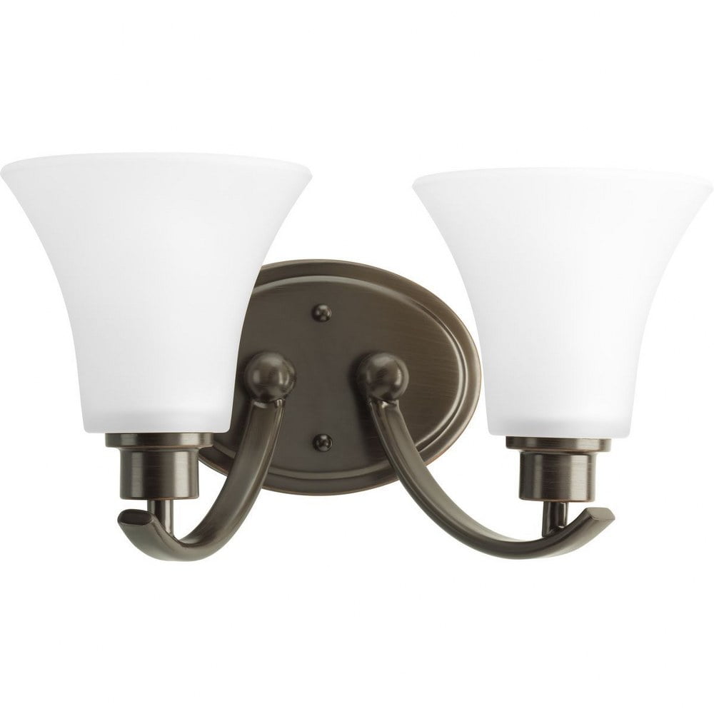 P2001-20W-Progress Lighting-Joy - 2 Light in Transitional and Traditional style - 14 Inches wide by 7.63 Inches high-Antique Bronze Finish-Etched