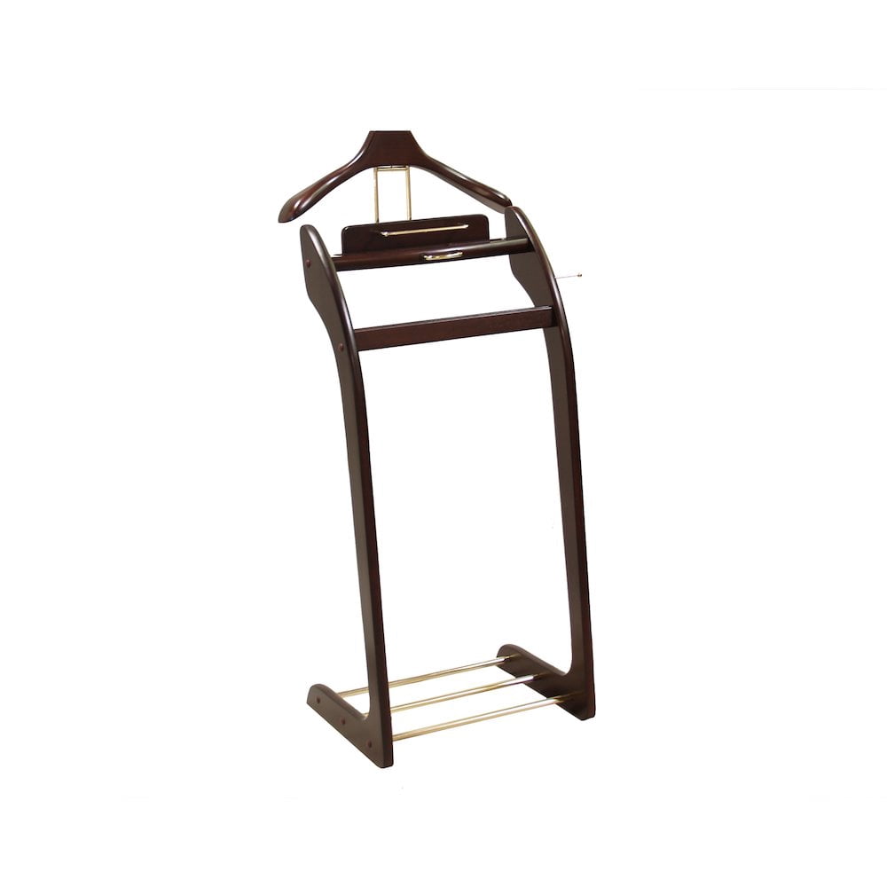 Proman Products Wardrobe Valet with Brass Hardware - Walnut
