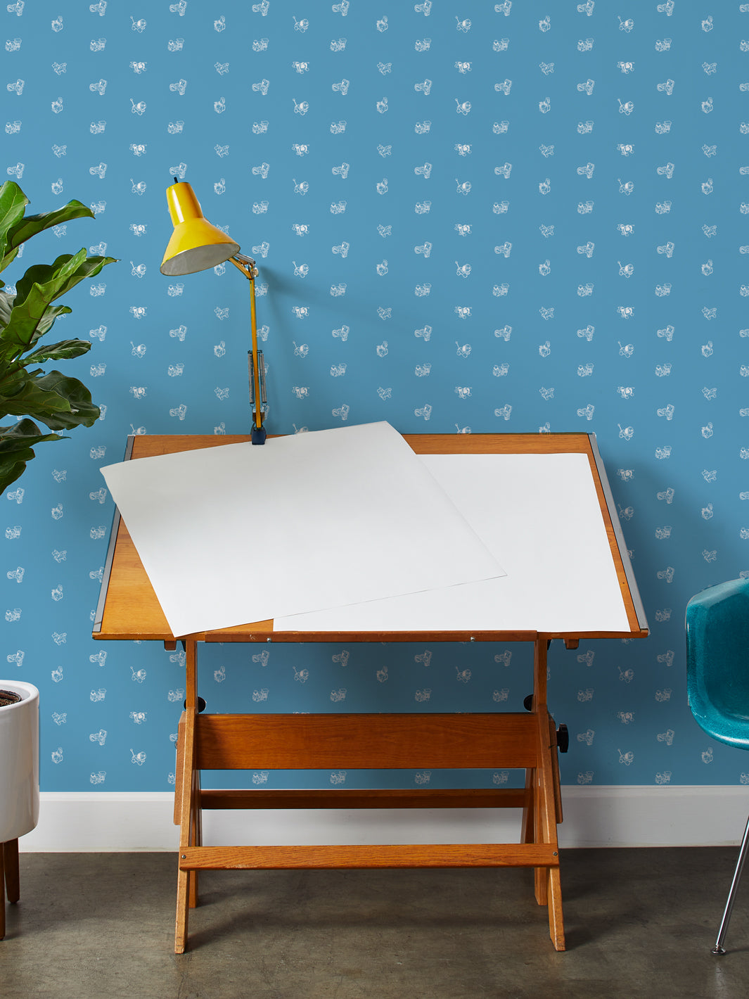 Pull Toys Removable Vinyl Wallpaper By Fisher-Price - Blue