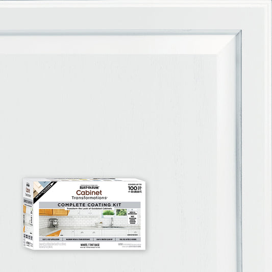 Pure White, Rust-Oleum Cabinet Transformations Satin Coating Kit-37467801T, Quart
