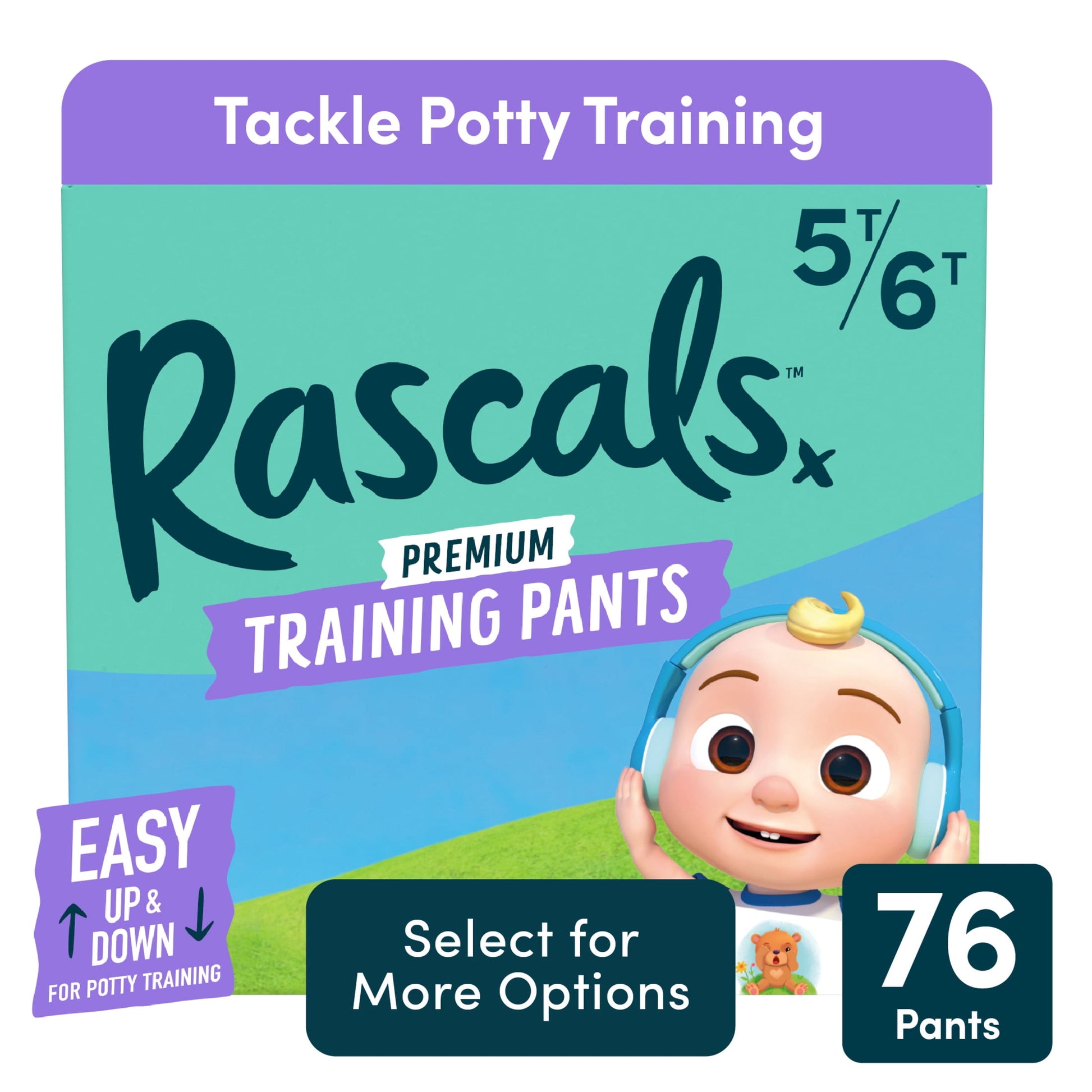 Rascals Premium CoComelon Absorbent Potty Training Pants 5T-6T, 76 Count