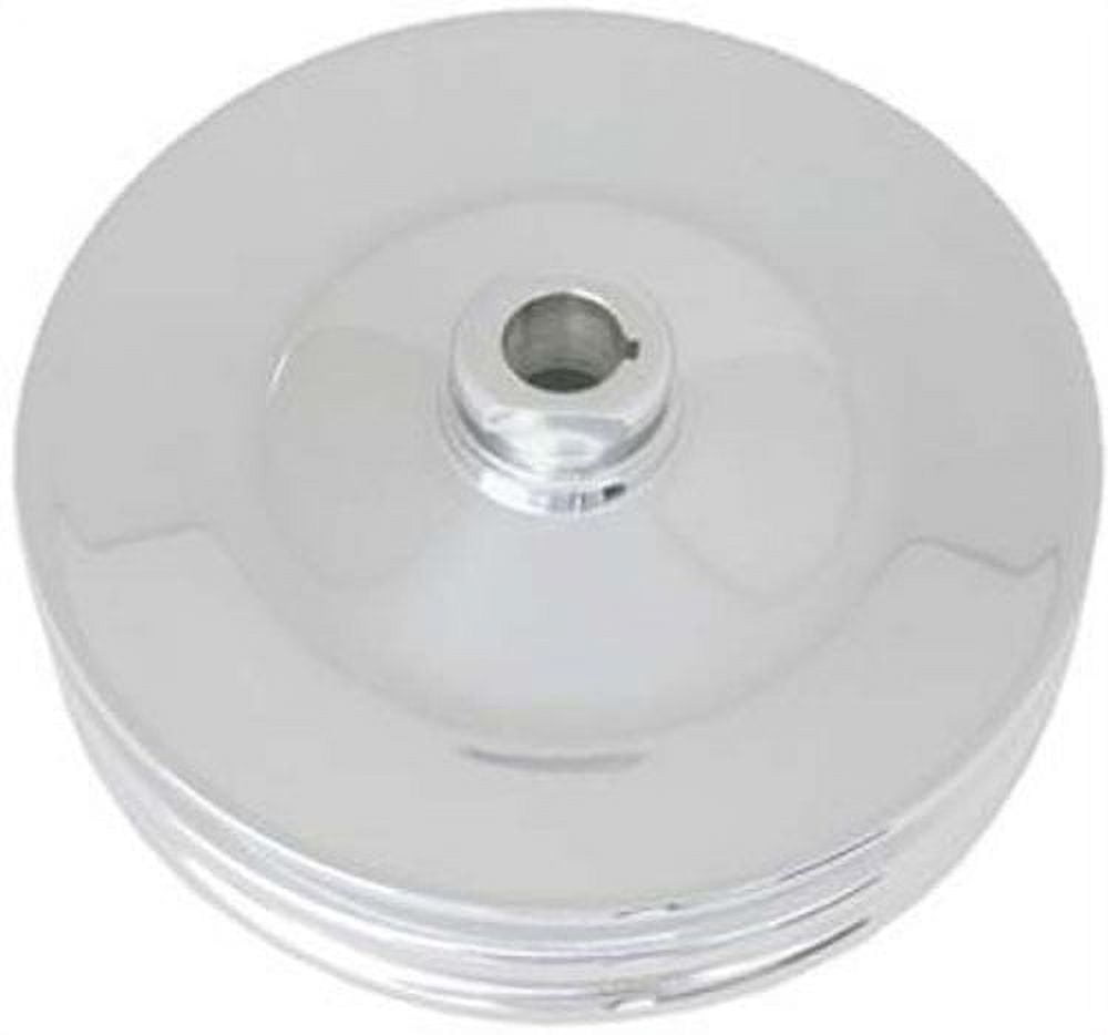Racing Power R8947 Chrome Early GM Double Groove Power Steering Pump Pulley