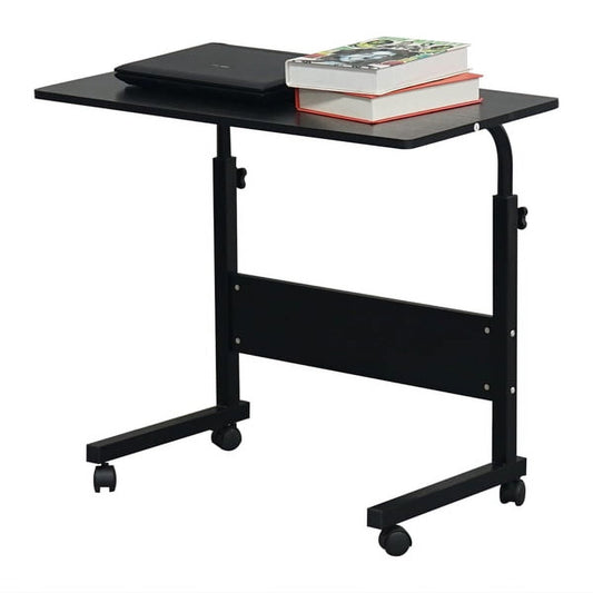 Removable Adjustable Side Table - P2 15MM Chipboard & Steel, Small Stylish for Home Office, Height-Adjustable, Black(Large )