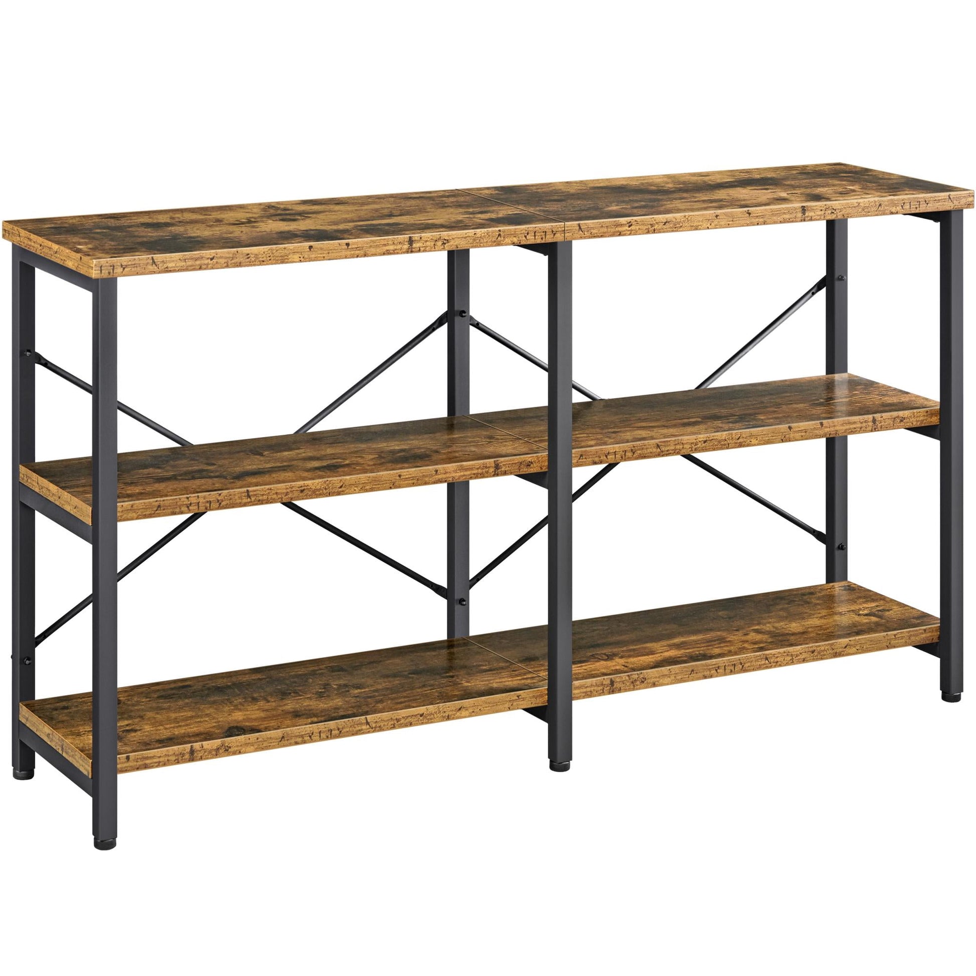 Renwick 55 inch 3-Tier Industrial Console Table, Multiple Colors