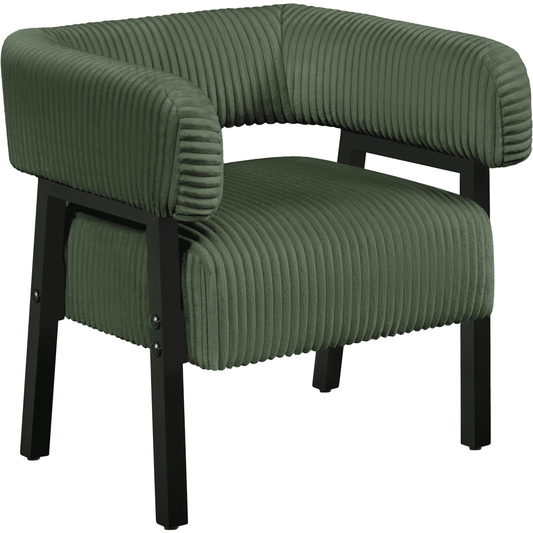 Renwick Corduroy Accent Chair with Solid Wood Legs for Living Room, Beige