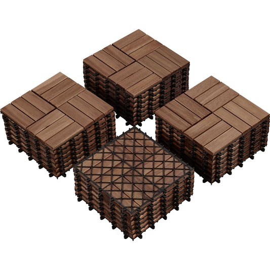 Renwick 27Pcs 12'' x12'' Wood Flooring Tiles for Outdoor & Indoor Patio Garden, Wood