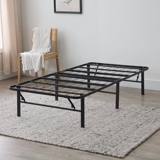 Rest Haven 14" Black Steel Platform Bed Frame, Twin