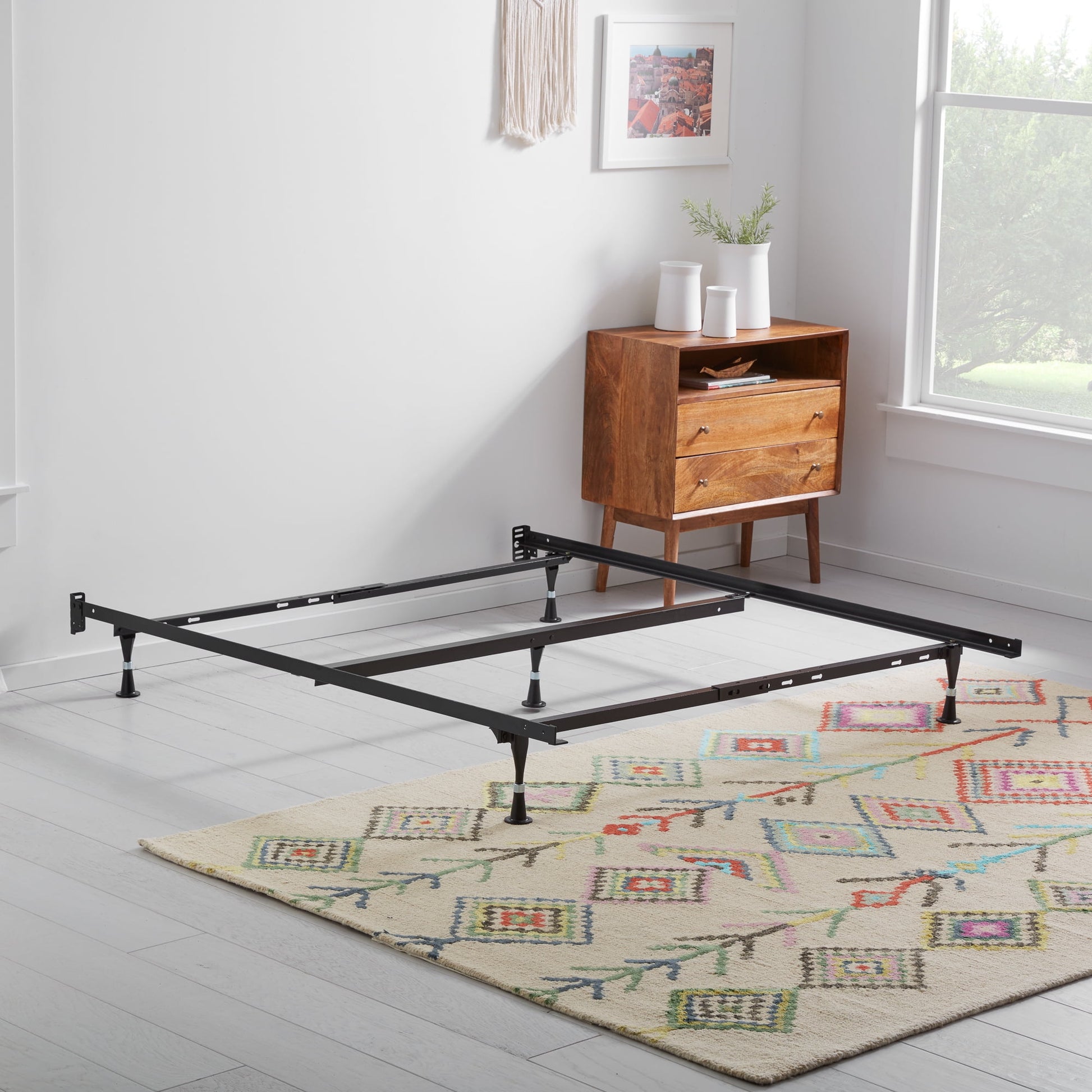 Rest Haven Metal Adjustable Bed Frame with Glides, Queen/Full/Twin