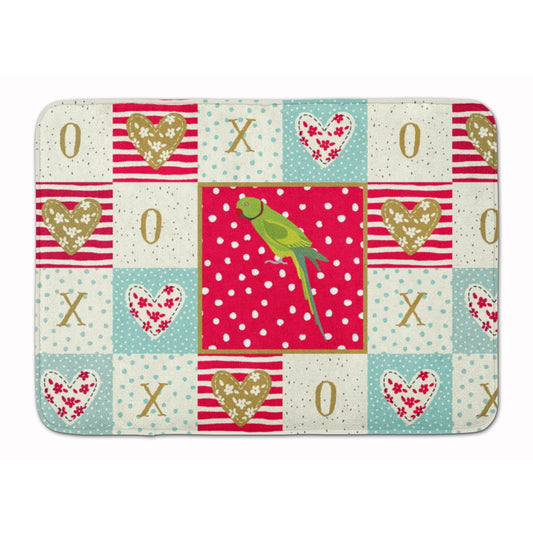 Ring-Necked Parakeet Love Machine Washable Memory Foam Mat
