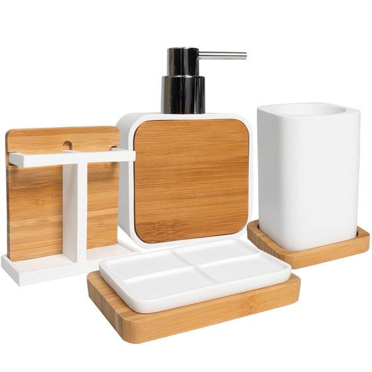 Ritz Bath Accessory Collection Poly Resin 4 Piece Bathroom Set