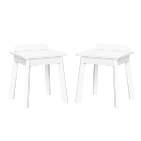 RiverRidge Kids 2pc Chair Set, Child Stools for Playroom, Nursery, and Daycare - White