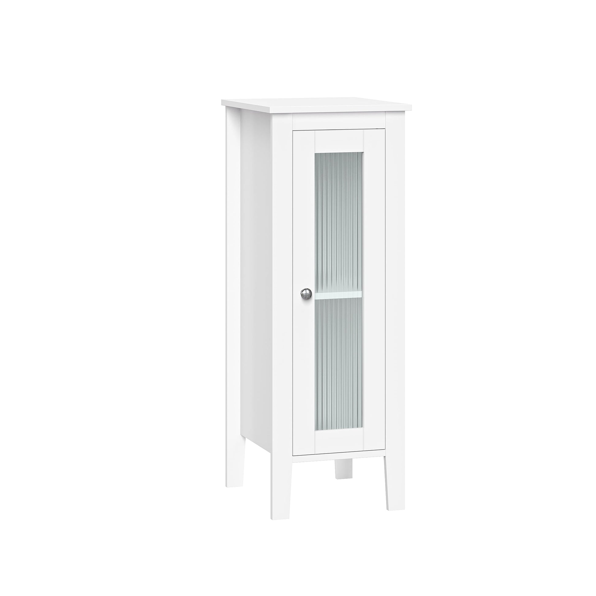 RiverRidge Prescott 1-Door Slim Bathroom Storage Cabinet and Organizer Shelf - White