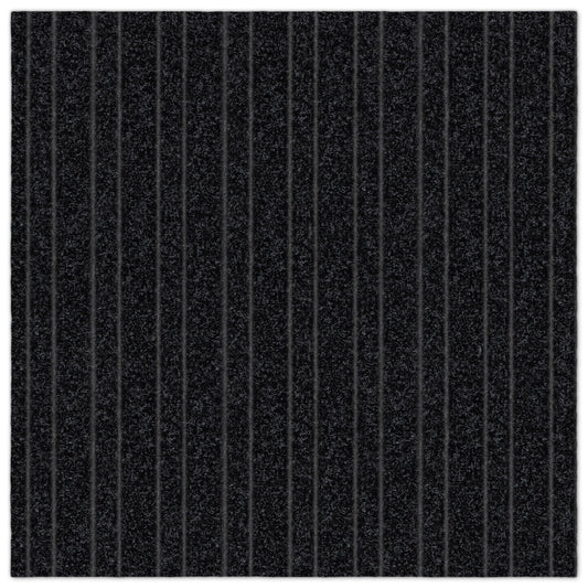 Roma Stripe Rib Black Residential 24 in. x 24 in. Peel and Stick Carpet Tile Square 60 Sq. ft. 15 Tiles Per Box for Home and Office
