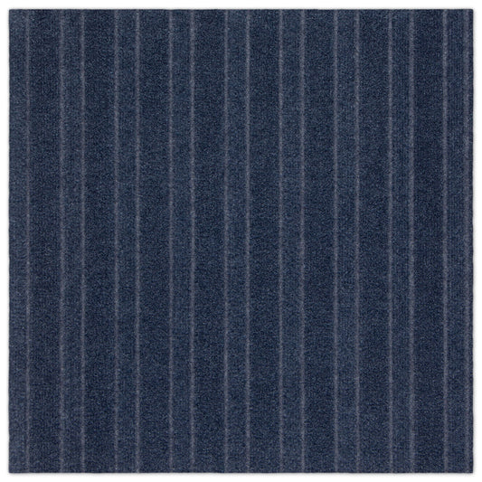 Roma Stripe Rib Blue Residential 24 in. x 24 in. Peel and Stick Carpet Tile Square 60 Sq. ft. 15 Tiles Per Box
