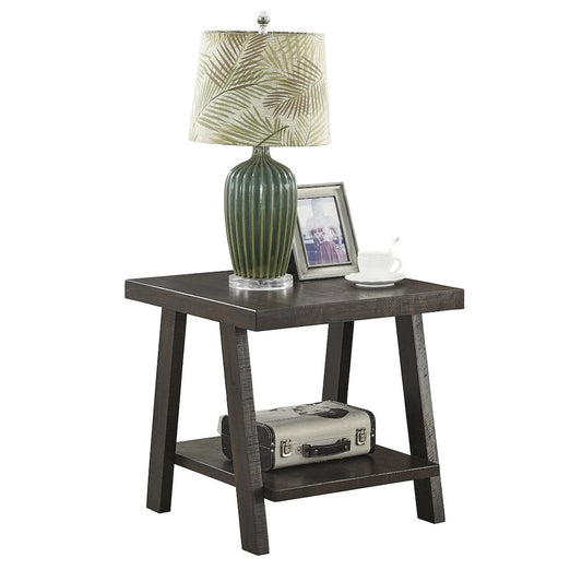 Roundhill Furniture Athens Contemporary Wood End Table Weathered Espresso