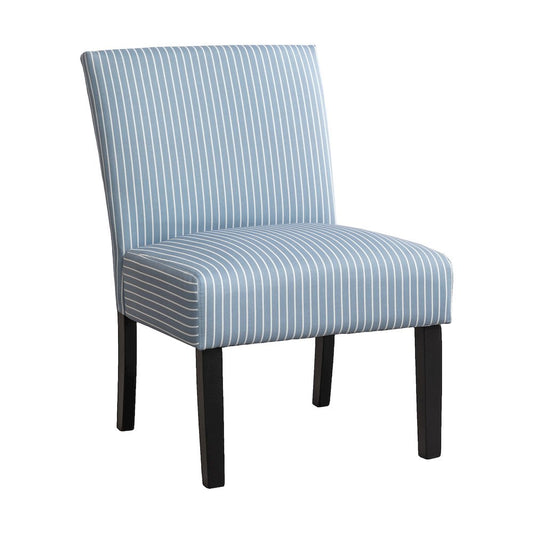 Roundhill Furniture Botticelli Silla Decorativa Tipo Pantufla Tapizada con Rayas Azules